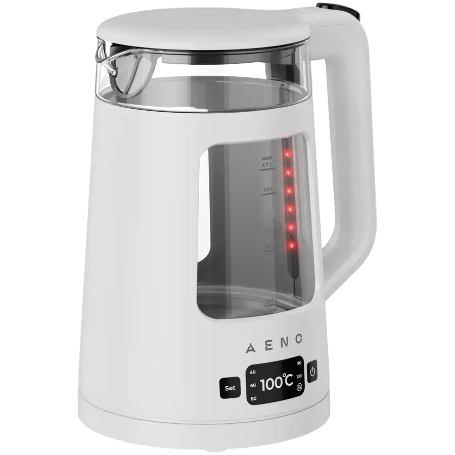 AENO EK6 Electric Kettle, 1.7L, LED Display, Temp Control 40-100°C, Strix