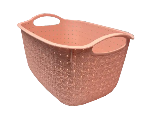 Small plastic basket Village 37x27x22cm, pink