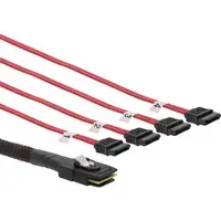 InLine® SAS Anschlusskabel  Mini SAS SFF8087 an 4x SATA  Crossover  OCF  0 5m (27610C) 4043718251827