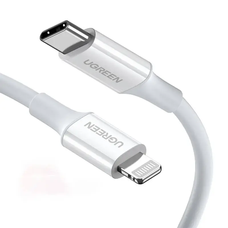 Ugreen US171 datu pārraides un uzlādes vads | USB-C uz Lightning | 15W | 0.25m | balts