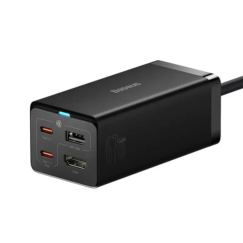 Baseus GaN5 Pro tīkla lādētājs | 67W | GaN | USB-C, USB-A | melns