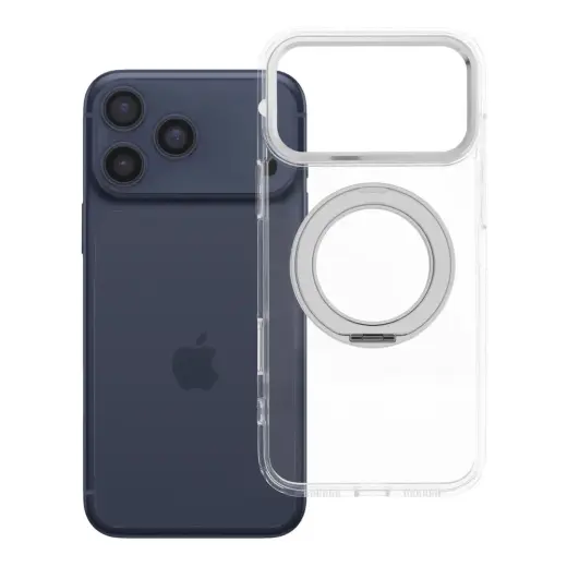 Frame Circle Stand phone case with stand and MagSafe support for iPhone 17 Pro Max | iPhone 18 Pro Max transparent