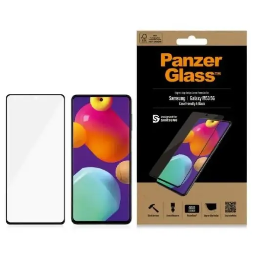 PanzerGlass E2E Regular tempered glass for phone Samsung Galaxy M53 black
