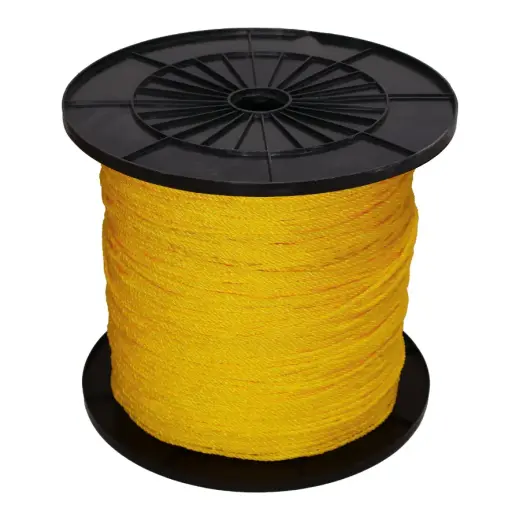 Rope 3mm x 1500m, polypropylene, yellow, 1m