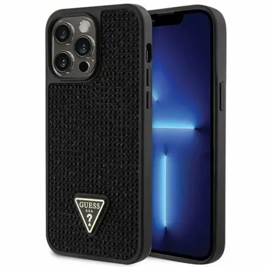 Guess GUHCP14XHDGTPK iPhone 14 Pro Max  6.7" czarny|black hardcase Rhinestone Triangle