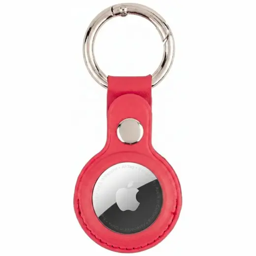 Mercury Leather AirTag case red