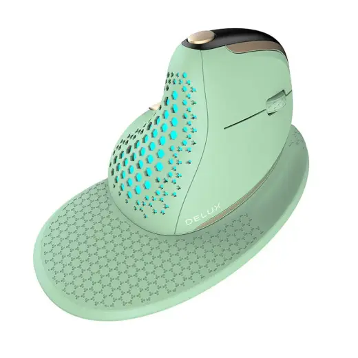 Wireless Ergonomic Mouse Delux M618XSD BT+2.4G RGB (mint)