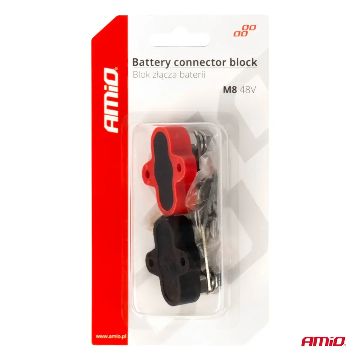 Bus bar battery connector distribution block double set max 48V M8 AMIO-03806