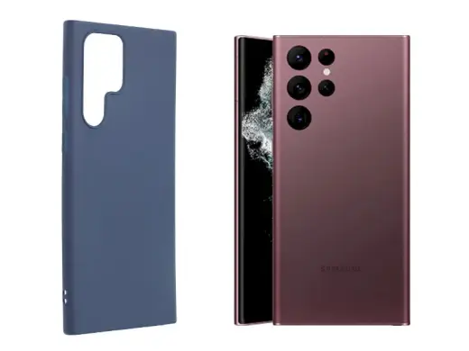 Fusion soft matte back case silicone for Samsung S908 Galaxy S22 Ultra blue