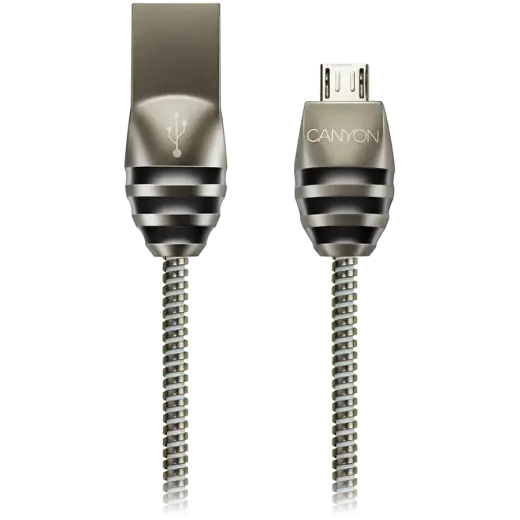 Canyon UM-5 datu pārraides un uzlādes vads | USB-A uz Micro USB | 10W | 1m | pelēks