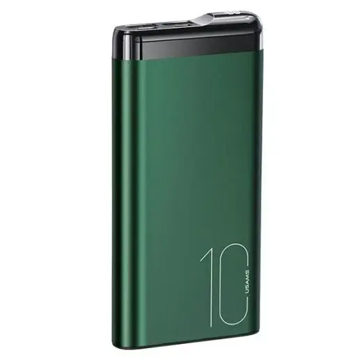 USAMS Powerbank PB55 10000mAh 2xUSB wyświetlacz LED zielony|green 10KCD14802 (US-CD148) aluminium