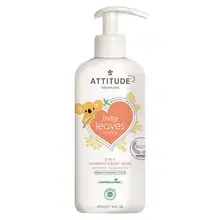 Attitude Baby Leaves Kids Body Soap and Shampoo 2 in 1 with Pear Juice Scent 473 ml