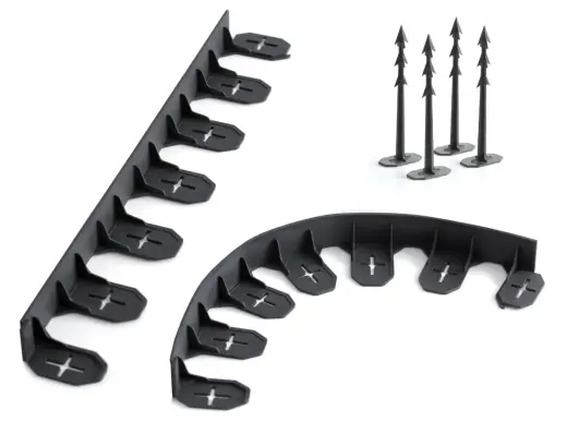 Lawn edging set 4.8m, black