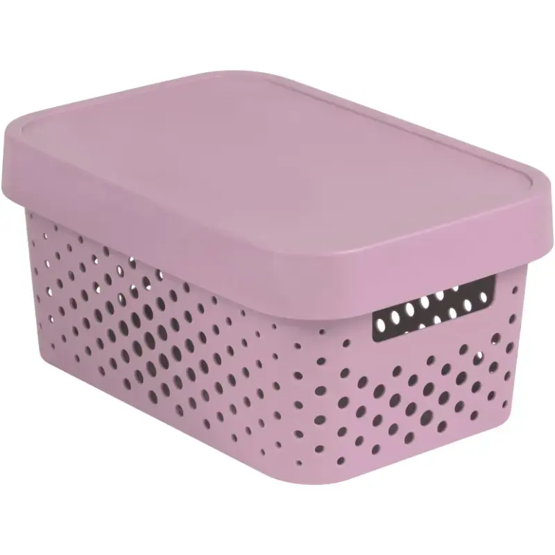 Kaste caurumota ar vāku Infinity Recycled 4,5L 27x19x12cm rozā