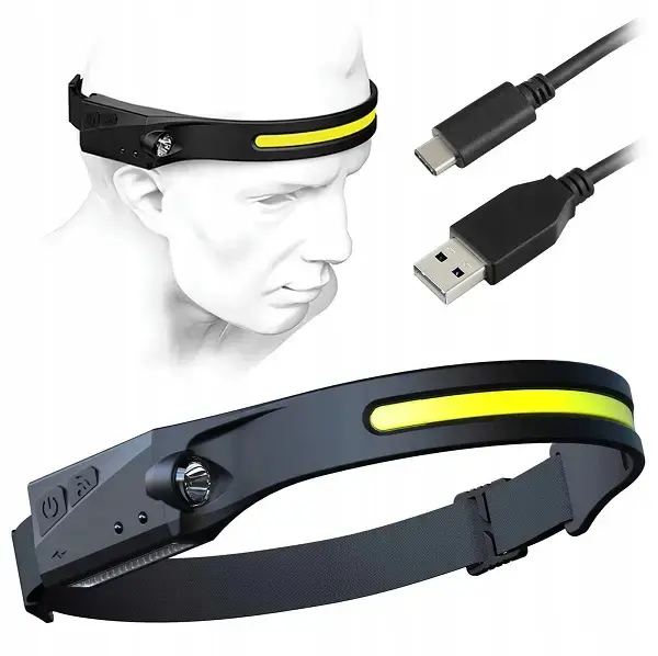 HEADLAMP cob BLACK 600mAh
