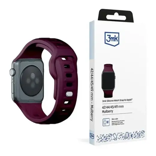 3mk Protection Silicone smartwatch strap for Apple Watch (42/44/45/49 mm) | Silicone | purple