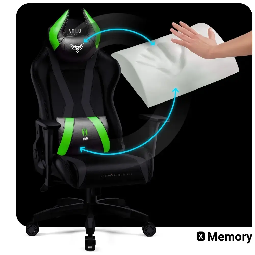 Gaming chair Diablo Chairs X-Horn 2.0 Normal Size black-green