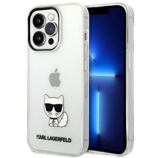 Karl Lagerfeld Choupette Logo Case for iPhone 14 Pro Max Transparent