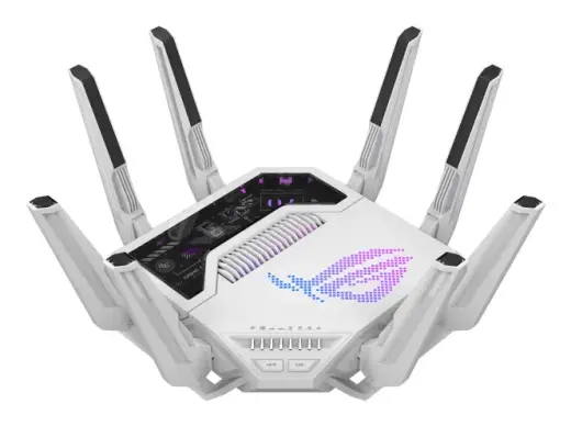 ASUS ROG Rapture GT-BE19000AI wireless router 10 Gigabit Ethernet Tri-band (2.4 GHz / 5 GHz / 6 GHz) White