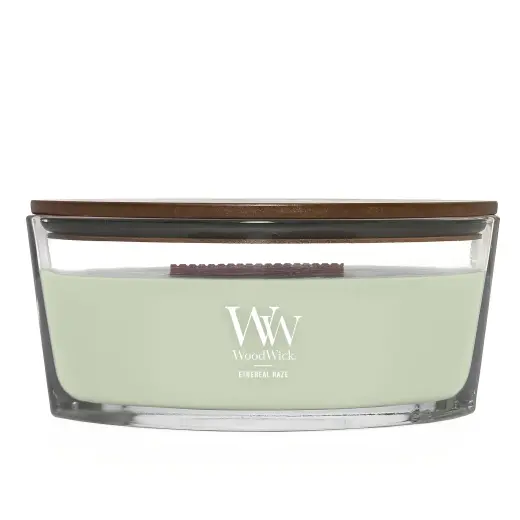 Ethereal Haze Candle WoodWick, Green, 9.2cm X 19.1cm X 12.1cm | Fresh & Clean