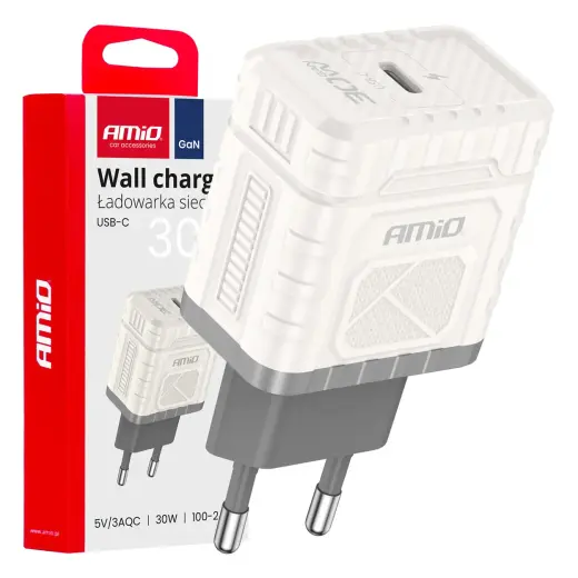 AMiO AMIO-04285 tīkla lādētājs | 30W | PD, QC, GaN | USB-C