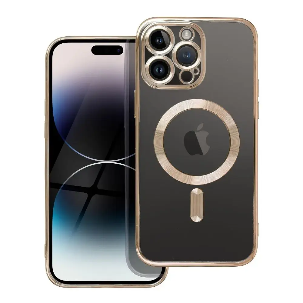 Case for iPhone 14 PLUS Electro Mag Cover compatible with MagSafe gold