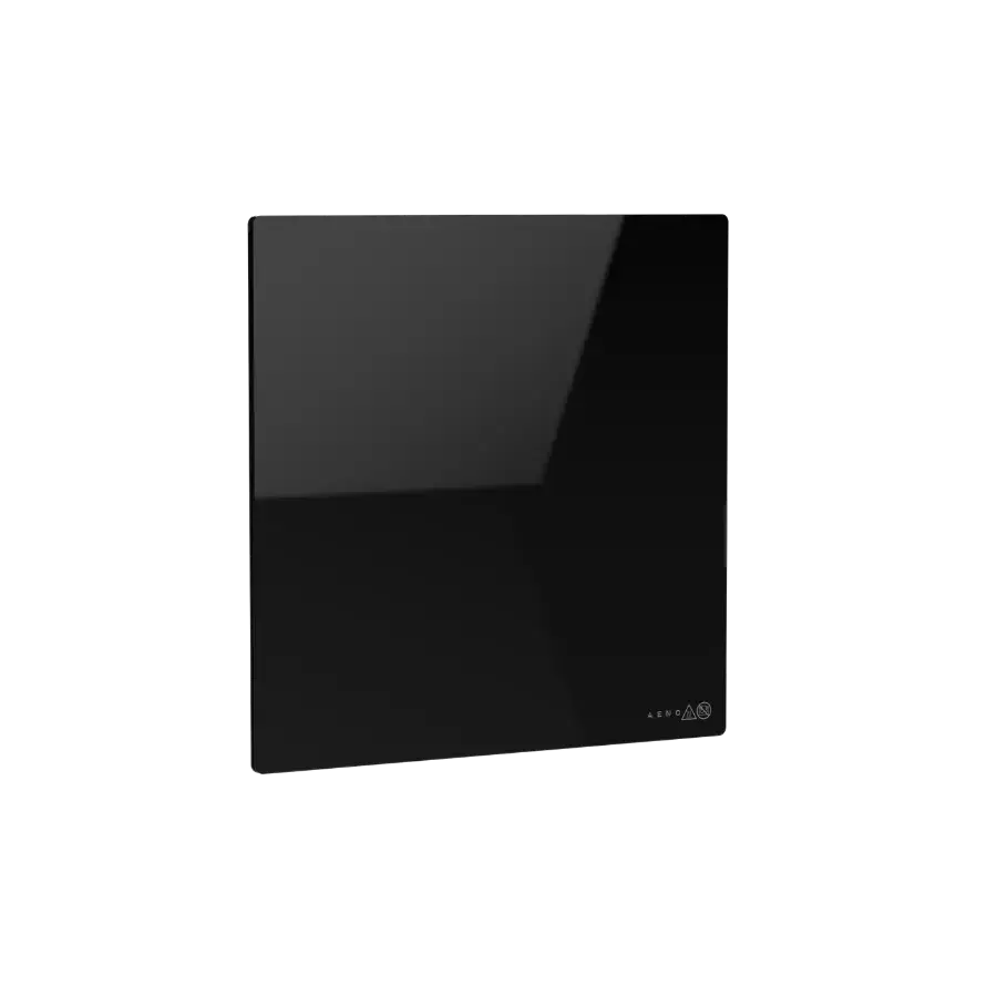 AENO Premium Eco Smart Quadro Wall Heater, 500W, 50x50 cm., Tempered glass, Infrared+convection heating type, LED display Plug type: Europe (E/F type), BLACK, , Made in Poland