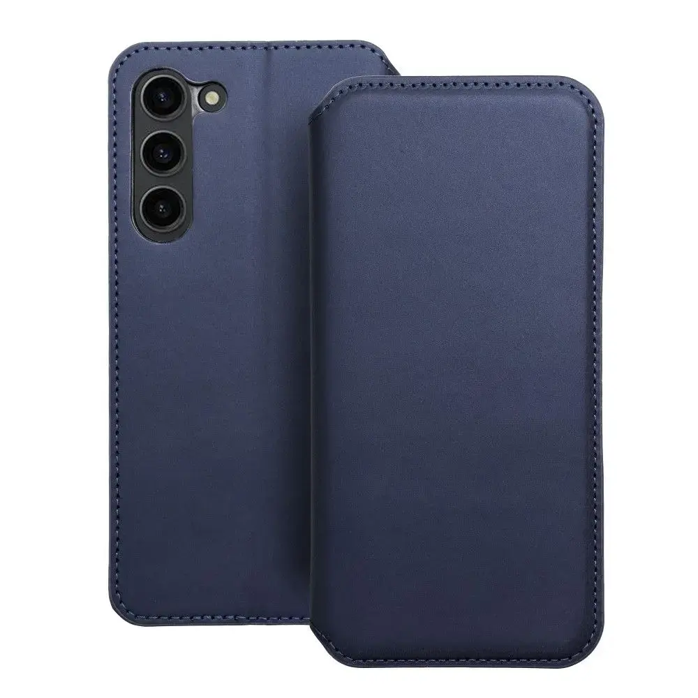 DUAL POCKET grāmatveida maciņš telefonam Samsung Galaxy S24+ (S926) tumši zils