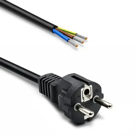 Qoltec SCHUKO CEE 7/7 power cable | copper Cu | stripped and soldered | 3x1.00 mm² | 1.8 m
