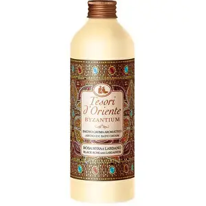 AROMATIC CREAM BATH A luxurious and dreamy fragrance that evokes the ancient city of Byzantium. The scent of the Black Rose, in its rarest and most mysterious version, is caressed by the warm notes of Labdanum to give rise to a bewitching and multifaceted essence just like a precious Byzantine mosaic.