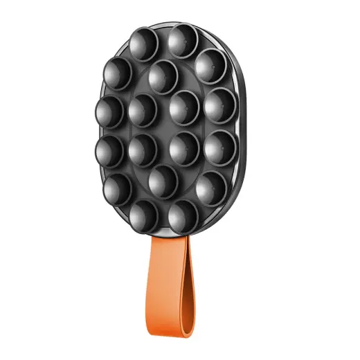 Joyroom JR-ZS393-S magnetic holder with suction cups for 4.7-7" phone - black and orange