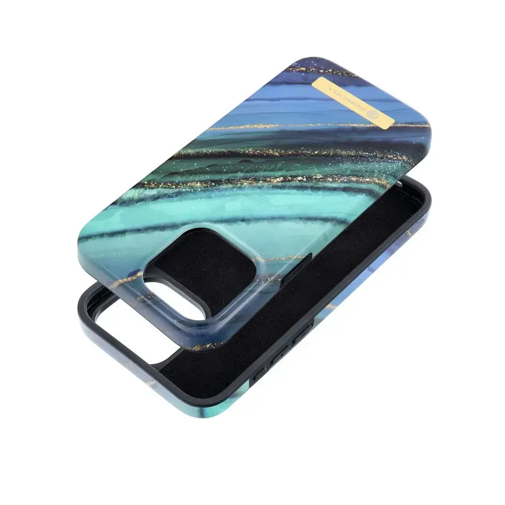 Case for iPhone 15 PRO MAX Forcell F-Protect Mirage compatible with jade marble