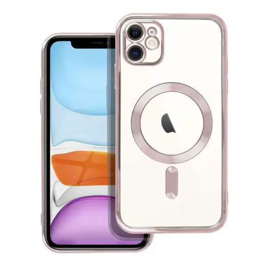 Electro Mag Cover telefono dėklas su MagSafe palaikymu iPhone 11 rožinis
