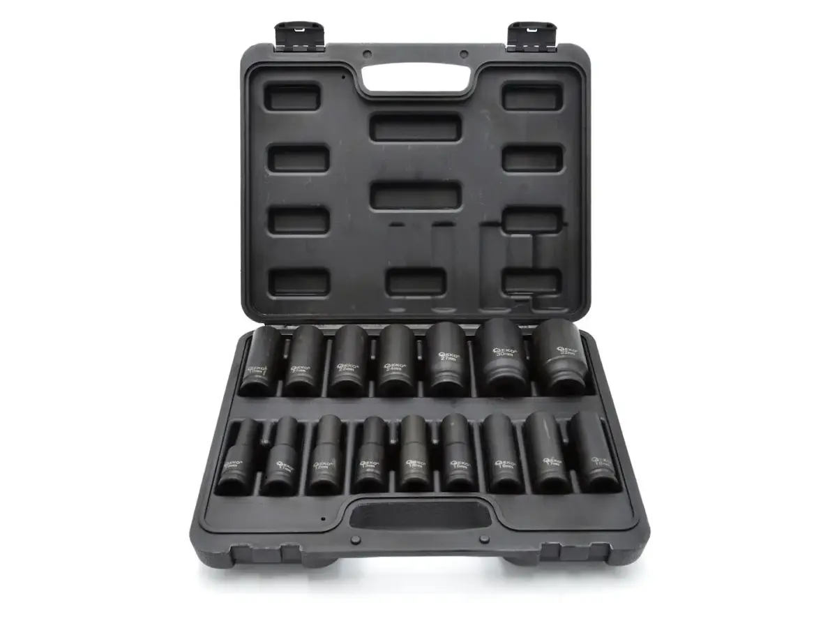 Long Impact Sockets Set 1/2" 10-32mm (16pcs)