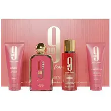 9AM Pour Femme Dárková sada EDP 100 ml, sprchový gel 100 ml, tělový závoj 150 ml a tělové mléko 100 ml
