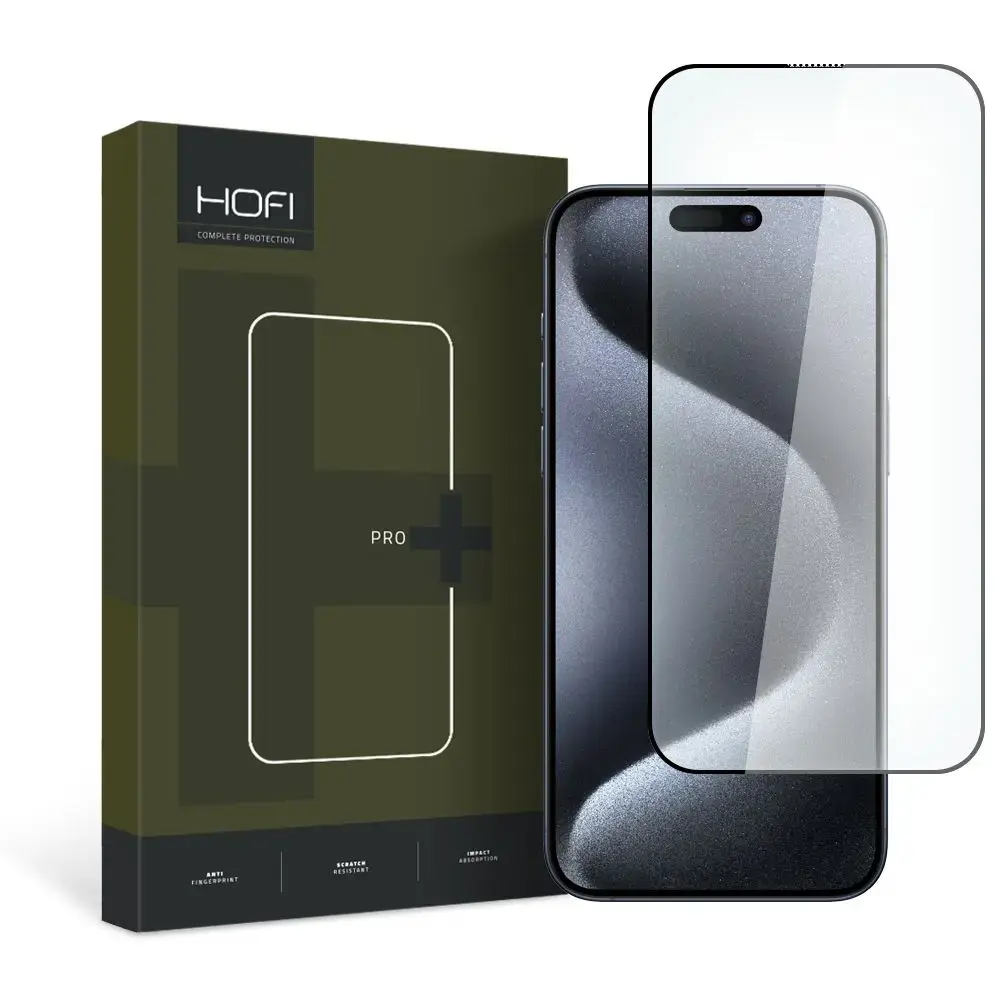 HOFI GLASS PRO+ rūdīts stikls iPhone 15 Pro Max, melns