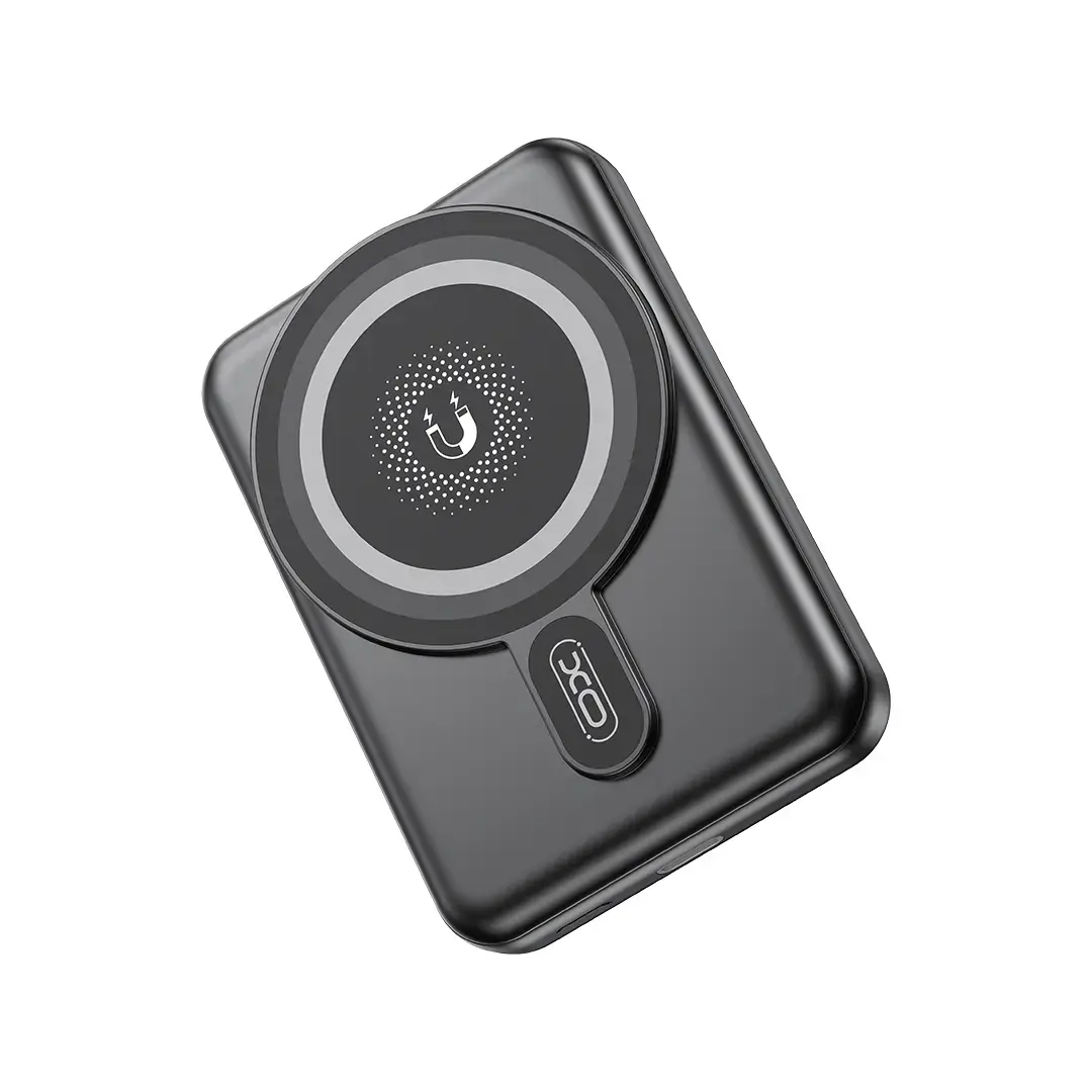 XO magnetic PR264 ārējais akumulators (powerbank) | 10000 mAh | 20W | USB-C, MagSafe | LED ekrāns | melns