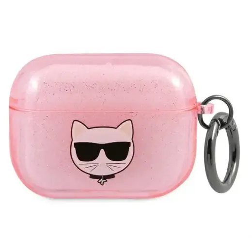 Karl Lagerfeld case for Airpods Pro KLAPUCHGP pink Glitter Choupette