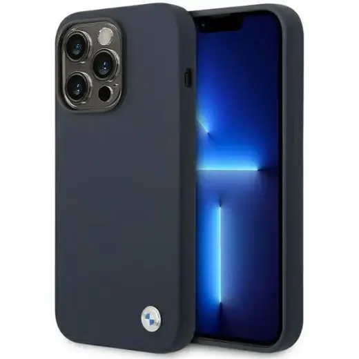 Etui BMW BMHMP14XSILNA iPhone 14 Pro Max 6,7" granatowy|navy Silicone Metal Logo MagSafe