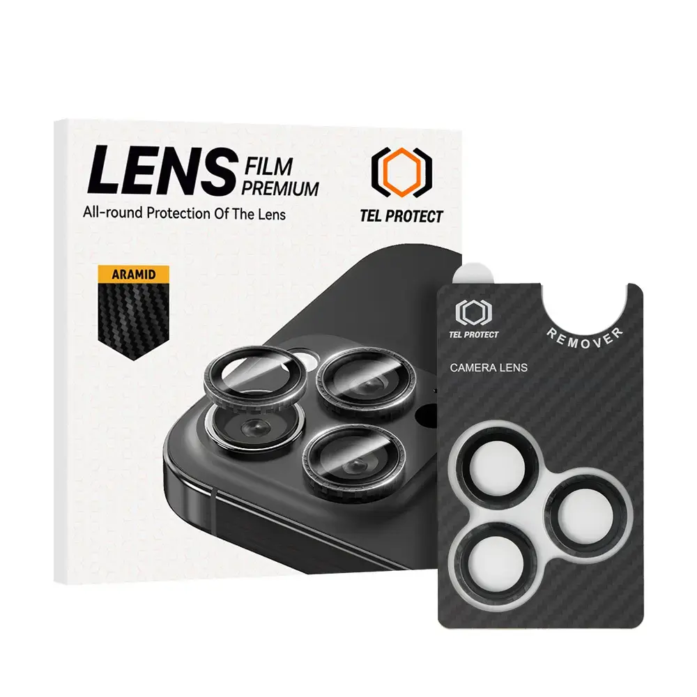 Tempered glass Tel Protect 3D Lens Aramid Series on camera for Iphone 17 Pro/17 Pro Max (lens 3 pieces)