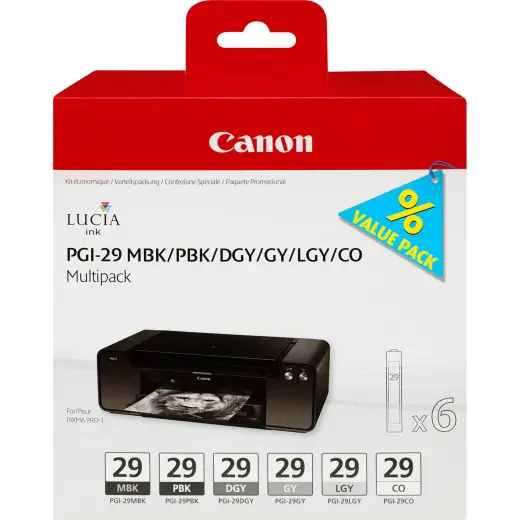 Tintes komplekts Canon PGI-29 4868B018 MBK/PBK/DGY/GY/LGY/CO