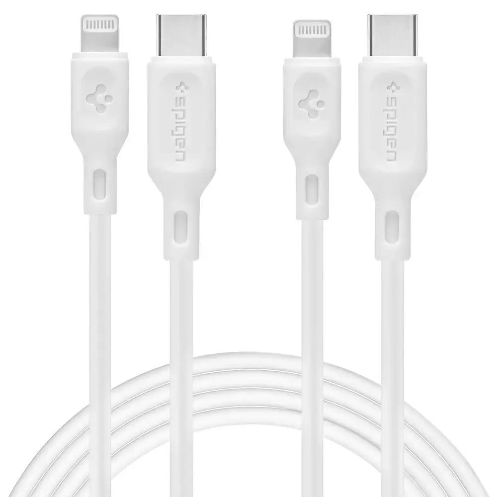 Spigen DuraSync data transfer and charging cable | MFI certified | USB-C to Lightning | 1m | white