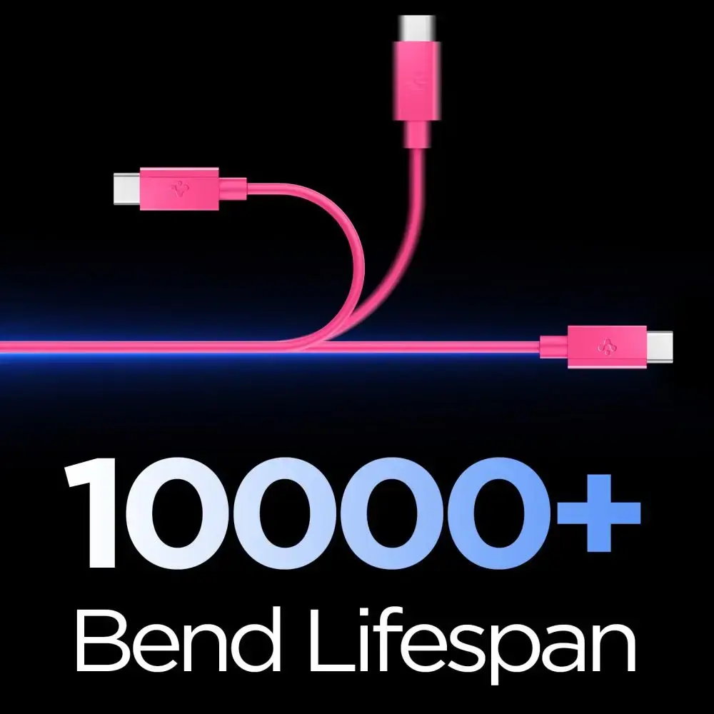 Spigen EB6010CC datu pārraides un uzlādes vads | USB-C uz USB-C | 60W | 1m | rozā