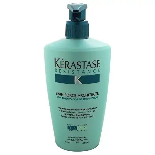 Kérastase Resistance Strengthening Shampoo for Damaged Hair from Heat Styling 16.9 Oz / 500 ML