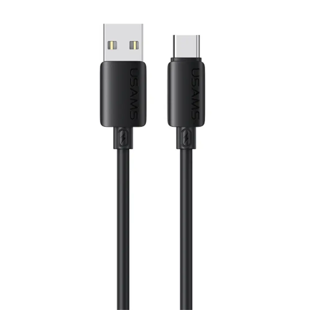 USAMS U98 datu pārraides un uzlādes vads | USB-A uz USB-C | 15W | melns