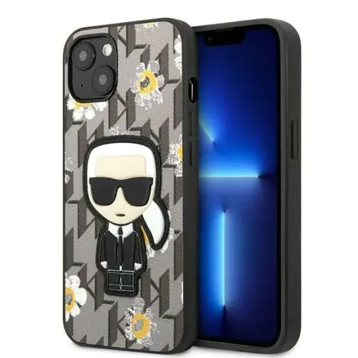 Karl Lagerfeld Ikonik Flower Case for iPhone 13 Grey