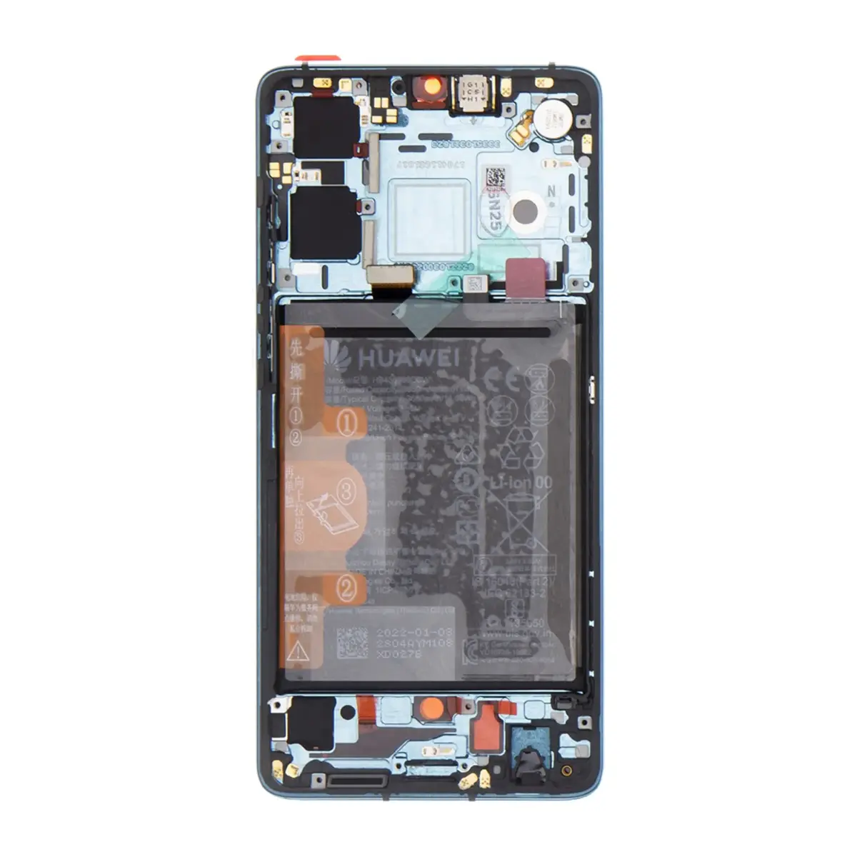 LCD Display + Touch Unit + Front Cover (Without Fingerprint Reader) Huawei P30 Aurora Blue (Service Pack)