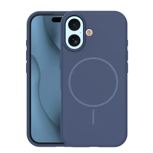 Silicone Thin maciņš ar MagSafe atbalstu telefonam iPhone 17 zils