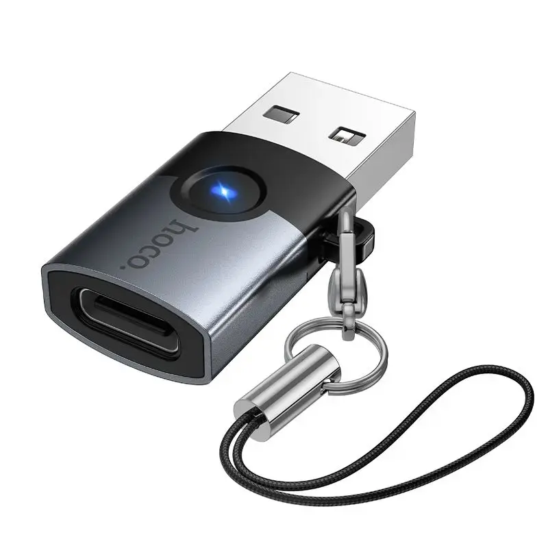 Adapter OTG USB A to USB C Hoco UA46B gray