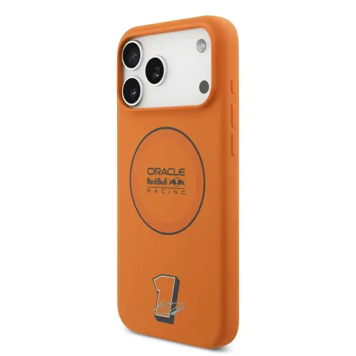 Red Bull Silicone Blue Ring MagSafe case with stand for iPhone 17 Pro Max Orange